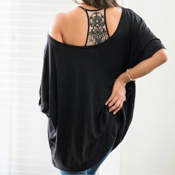 Boho Chic Tattoo Illusion Ribbed Deep V Bralette Bra Crop Yoga Bitch NWT - Picture 2 of 16